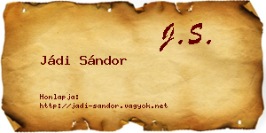 Jádi Sándor névjegykártya